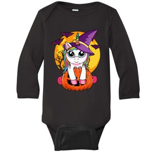 Cute Halloween Witchy Unicorn Halloween Baby Long Sleeve Bodysuit