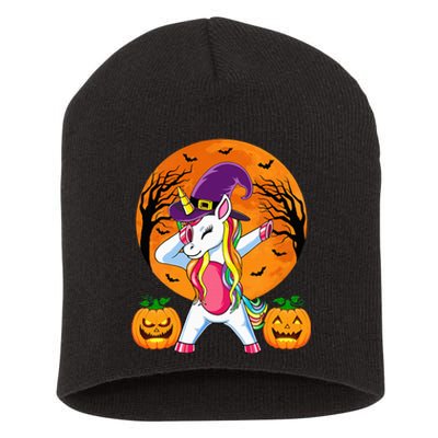 Cute Halloween Witchy Unicorn Halloween Short Acrylic Beanie