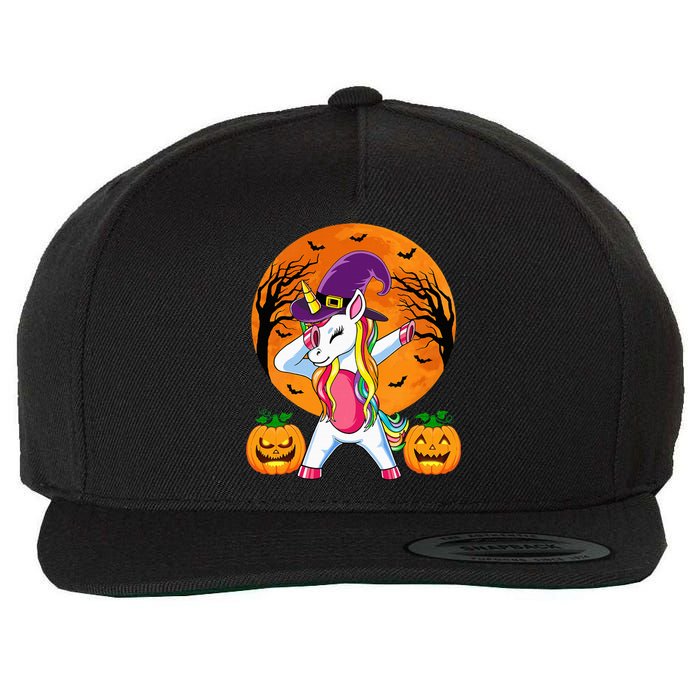 Cute Halloween Witchy Unicorn Halloween Wool Snapback Cap