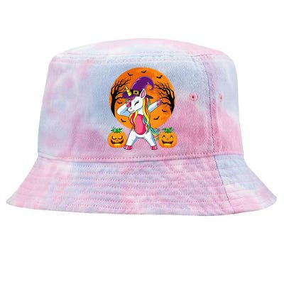 Cute Halloween Witchy Unicorn Halloween Tie-Dyed Bucket Hat