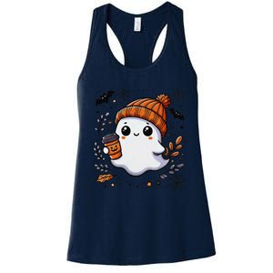 Cute Halloween Women Ghost Coffee Gift Women's Racerback Tank