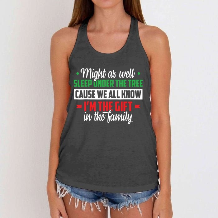 Christmas Humor Women Favorite Person Funny Christmas Women's Knotted Racerback Tank