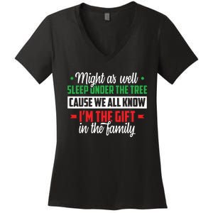 Christmas Humor Women Favorite Person Funny Christmas Women's V-Neck T-Shirt