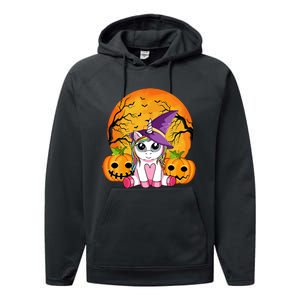 Cute Halloween Witchy Unicorn Halloween Performance Fleece Hoodie