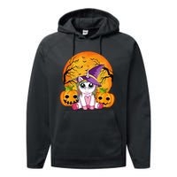 Cute Halloween Witchy Unicorn Halloween Performance Fleece Hoodie