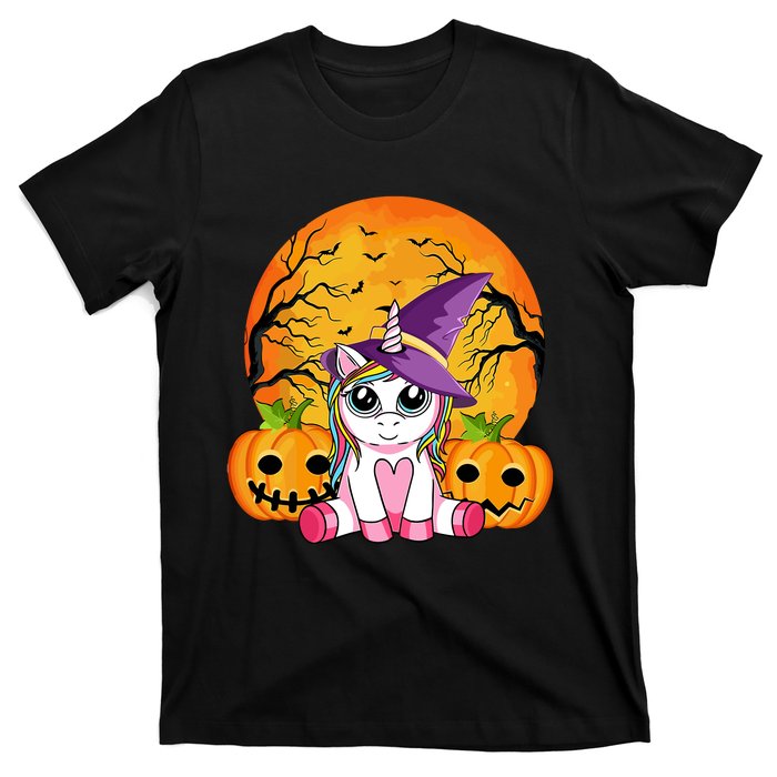 Cute Halloween Witchy Unicorn Halloween T-Shirt