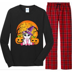 Cute Halloween Witchy Unicorn Halloween Long Sleeve Pajama Set