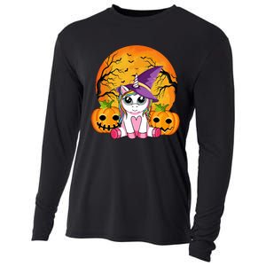 Cute Halloween Witchy Unicorn Halloween Cooling Performance Long Sleeve Crew