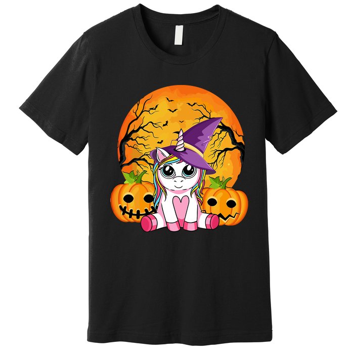 Cute Halloween Witchy Unicorn Halloween Premium T-Shirt