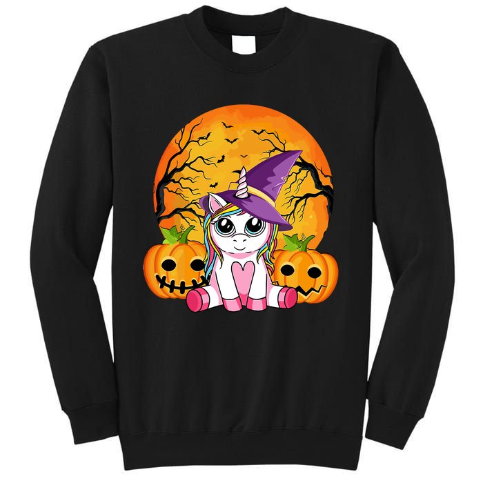 Cute Halloween Witchy Unicorn Halloween Tall Sweatshirt