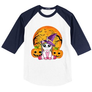 Cute Halloween Witchy Unicorn Halloween Baseball Sleeve Shirt