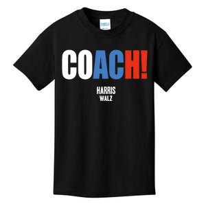 Coach Harris Waltz 2024 Kamala Harris Coach Walz 2024 Coach Kids T-Shirt