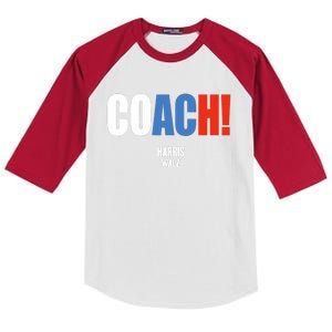 Coach Harris Waltz 2024 Kamala Harris Coach Walz 2024 Coach Kids Colorblock Raglan Jersey