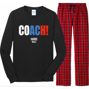 Coach Harris Waltz 2024 Kamala Harris Coach Walz 2024 Long Sleeve Pajama Set