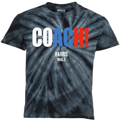 Coach Harris Waltz 2024 Kamala Harris Coach Walz 2024 Kids Tie-Dye T-Shirt