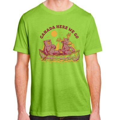 Canada Here We Go Bear And Moose Adult ChromaSoft Performance T-Shirt