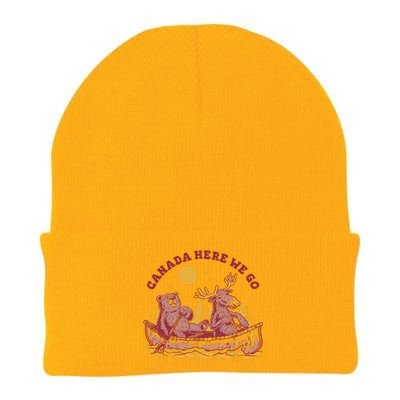 Canada Here We Go Bear And Moose Knit Cap Winter Beanie