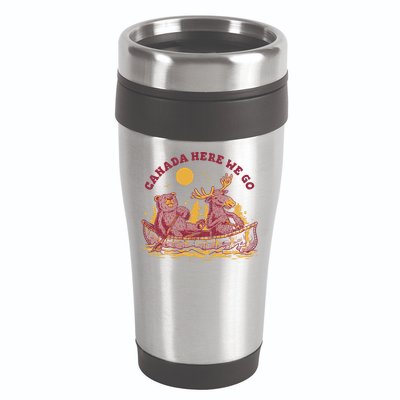 Canada Here We Go Bear And Moose 16oz Travel Tumbler