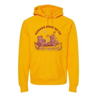 Canada Here We Go Bear And Moose Premium Hoodie