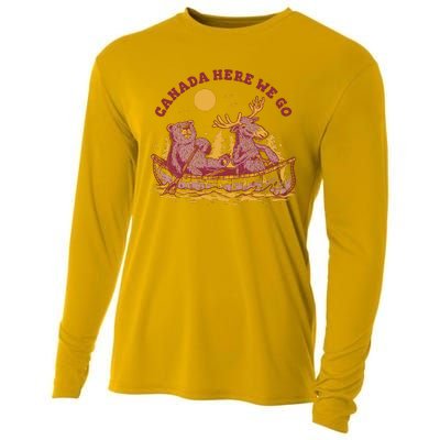 Canada Here We Go Bear And Moose Cooling Performance Long Sleeve Crew