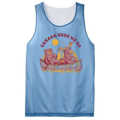 Canada Here We Go Bear And Moose Mesh Reversible Basketball Jersey Tank