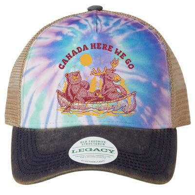 Canada Here We Go Bear And Moose Legacy Tie Dye Trucker Hat