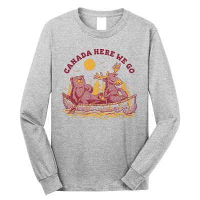 Canada Here We Go Bear And Moose Long Sleeve Shirt