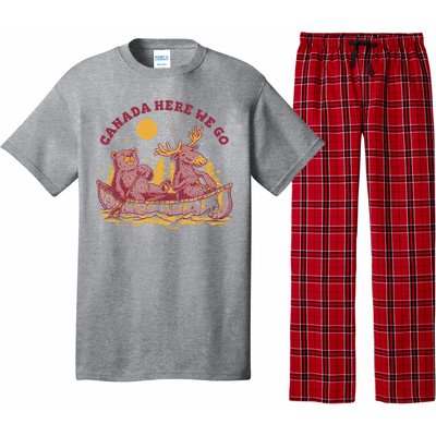 Canada Here We Go Bear And Moose Pajama Set