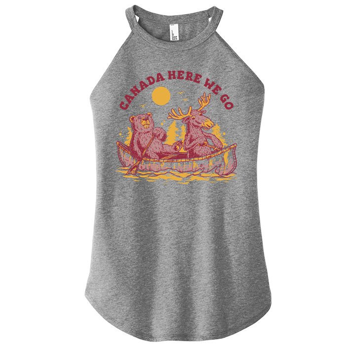 Canada Here We Go Bear And Moose Women's Perfect Tri Rocker Tank