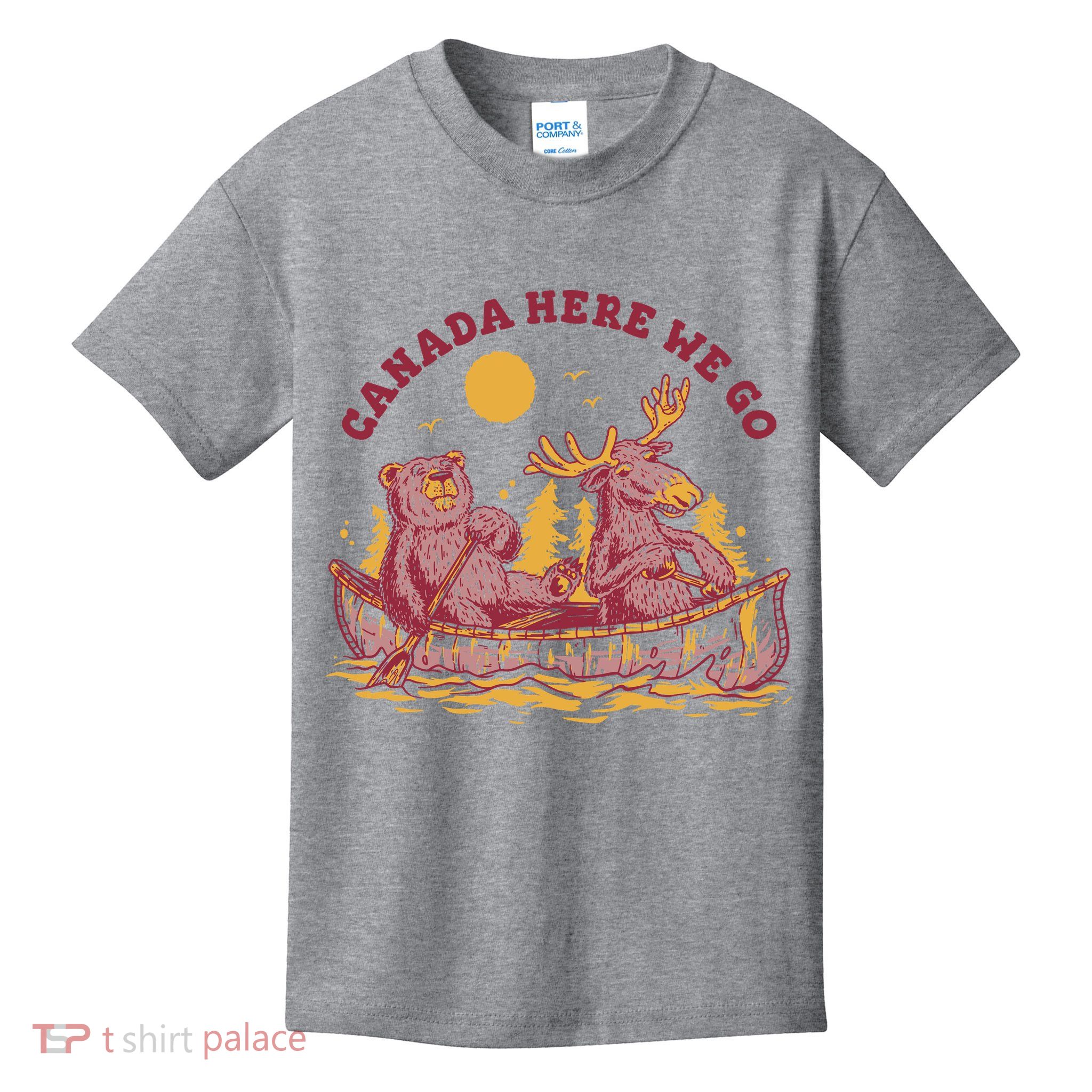 Canada Here We Go Bear And Moose Kids T-Shirt