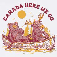 Canada Here We Go Bear And Moose Apron