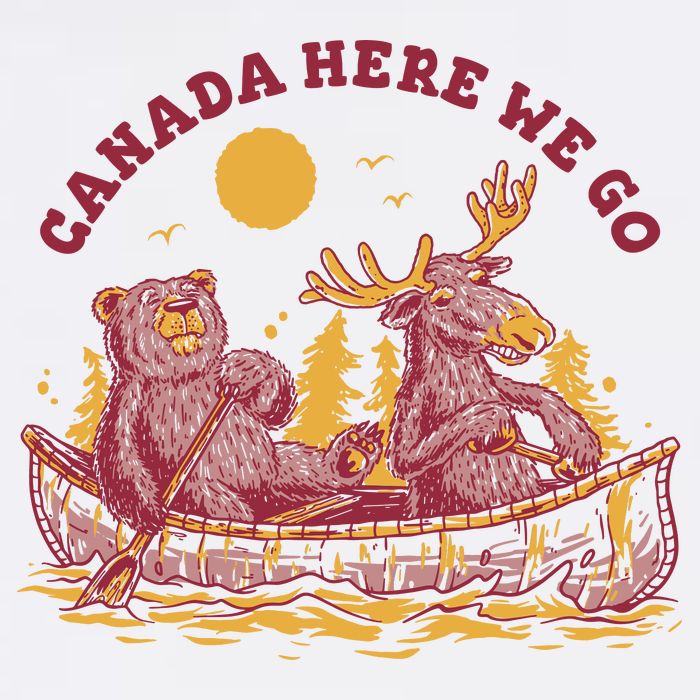 Canada Here We Go Bear And Moose Apron