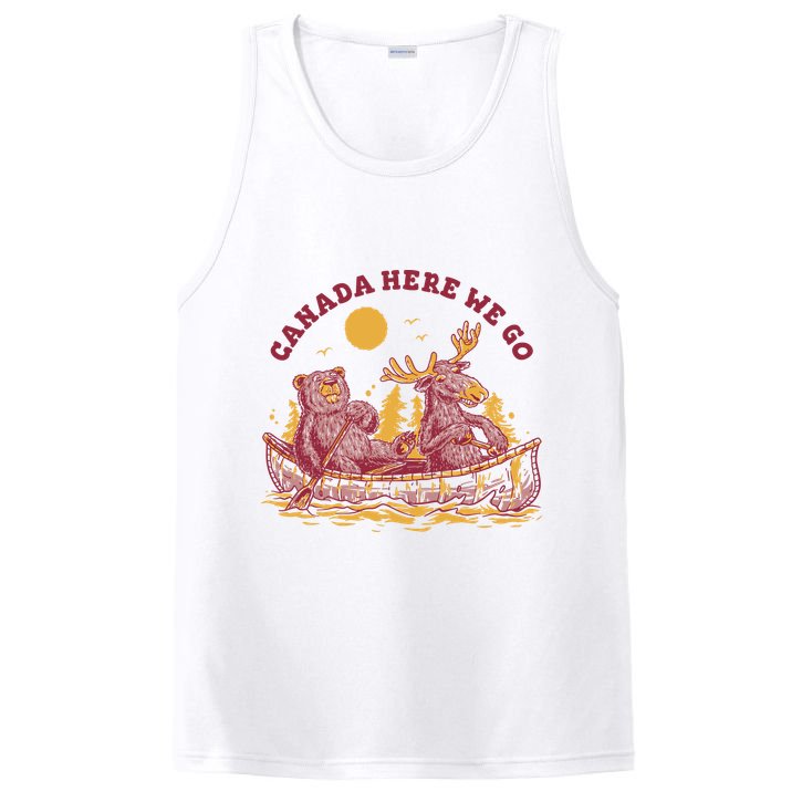 Canada Here We Go Bear And Moose PosiCharge Competitor Tank