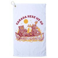 Canada Here We Go Bear And Moose Golf Towel