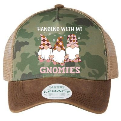 Christmas Hanging With Gnomies Gnome Pink Leopard Legacy Tie Dye Trucker Hat