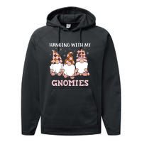 Christmas Hanging With Gnomies Gnome Pink Leopard Performance Fleece Hoodie