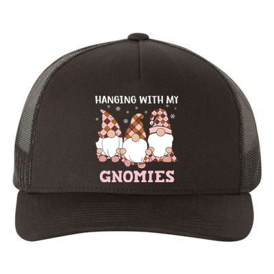 Christmas Hanging With Gnomies Gnome Pink Leopard Yupoong Adult 5-Panel Trucker Hat