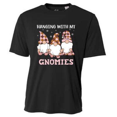 Christmas Hanging With Gnomies Gnome Pink Leopard Cooling Performance Crew T-Shirt