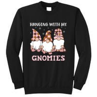 Christmas Hanging With Gnomies Gnome Pink Leopard Sweatshirt