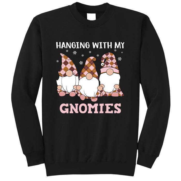 Christmas Hanging With Gnomies Gnome Pink Leopard Sweatshirt