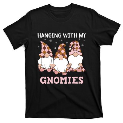 Christmas Hanging With Gnomies Gnome Pink Leopard T-Shirt