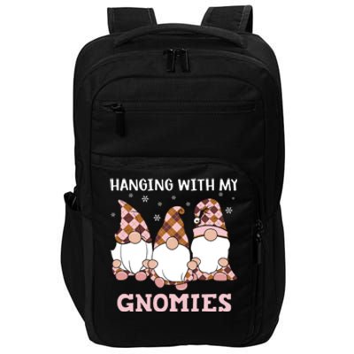 Christmas Hanging With Gnomies Gnome Pink Leopard Impact Tech Backpack