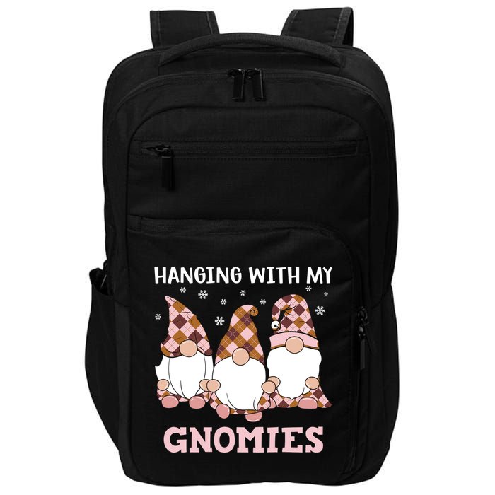 Christmas Hanging With Gnomies Gnome Pink Leopard Impact Tech Backpack