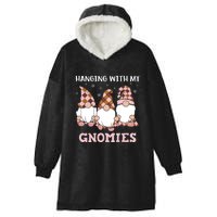 Christmas Hanging With Gnomies Gnome Pink Leopard Hooded Wearable Blanket