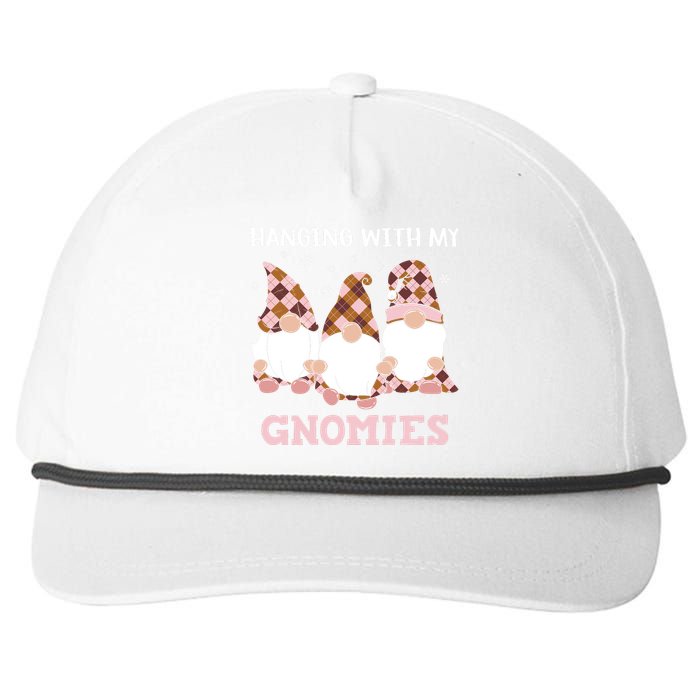 Christmas Hanging With Gnomies Gnome Pink Leopard Snapback Five-Panel Rope Hat