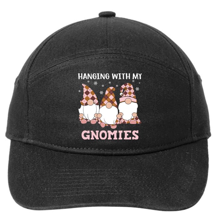 Christmas Hanging With Gnomies Gnome Pink Leopard 7-Panel Snapback Hat