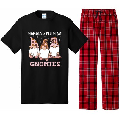 Christmas Hanging With Gnomies Gnome Pink Leopard Pajama Set