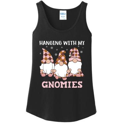 Christmas Hanging With Gnomies Gnome Pink Leopard Ladies Essential Tank