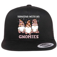 Christmas Hanging With Gnomies Gnome Pink Leopard Flat Bill Trucker Hat