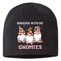 Christmas Hanging With Gnomies Gnome Pink Leopard Sustainable Beanie